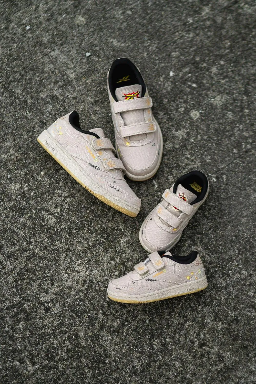 Kids Reebok PS Looney Tunes Club C 85 Beige Brown Black off White Sneaker Shoe