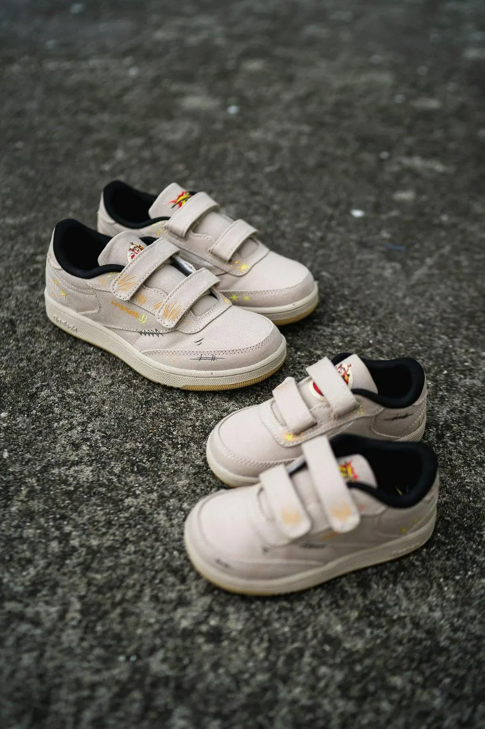 Kids Reebok PS Looney Tunes Club C 85 Beige Brown Black off White Sneaker Shoe