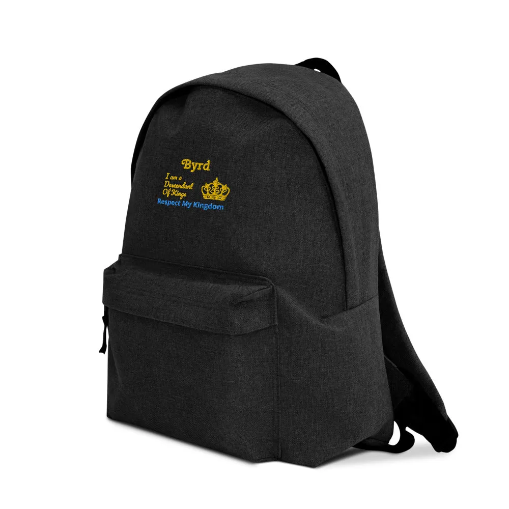 King Embroidered Backpack