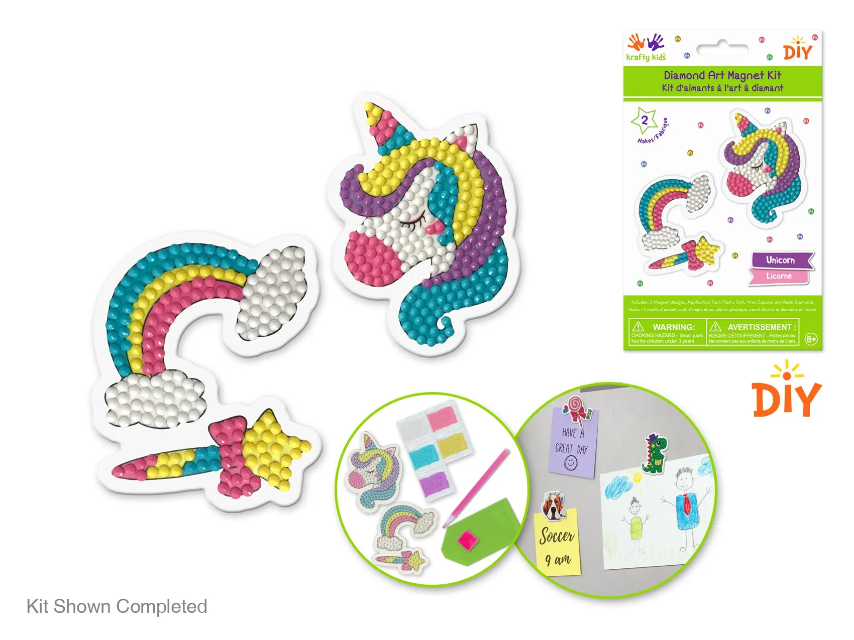 Krafty Kids Kit: 7cm DIY Diamond Painting Fridge Magnet Kit
