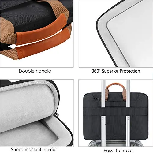 Lacdo 360° Protective Laptop Shoulder Bag Sleeve Case for 13 Inch New MacBook Air | MacBook Pro Touch Bar 2016-2021 | Surface Book 3 2 | MacBook Pro Retina 2012-2015 | 13" HP Acer ASUS Computer, Black