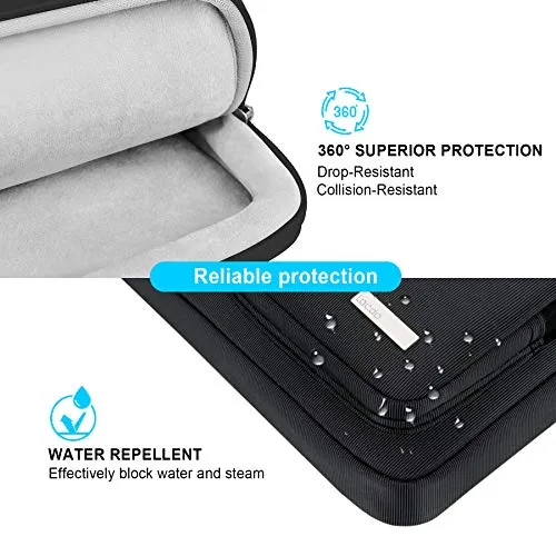 Lacdo 360° Protective Laptop Shoulder Bag Sleeve Case for 13 Inch New MacBook Air | MacBook Pro Touch Bar 2016-2021 | Surface Book 3 2 | MacBook Pro Retina 2012-2015 | 13" HP Acer ASUS Computer, Black