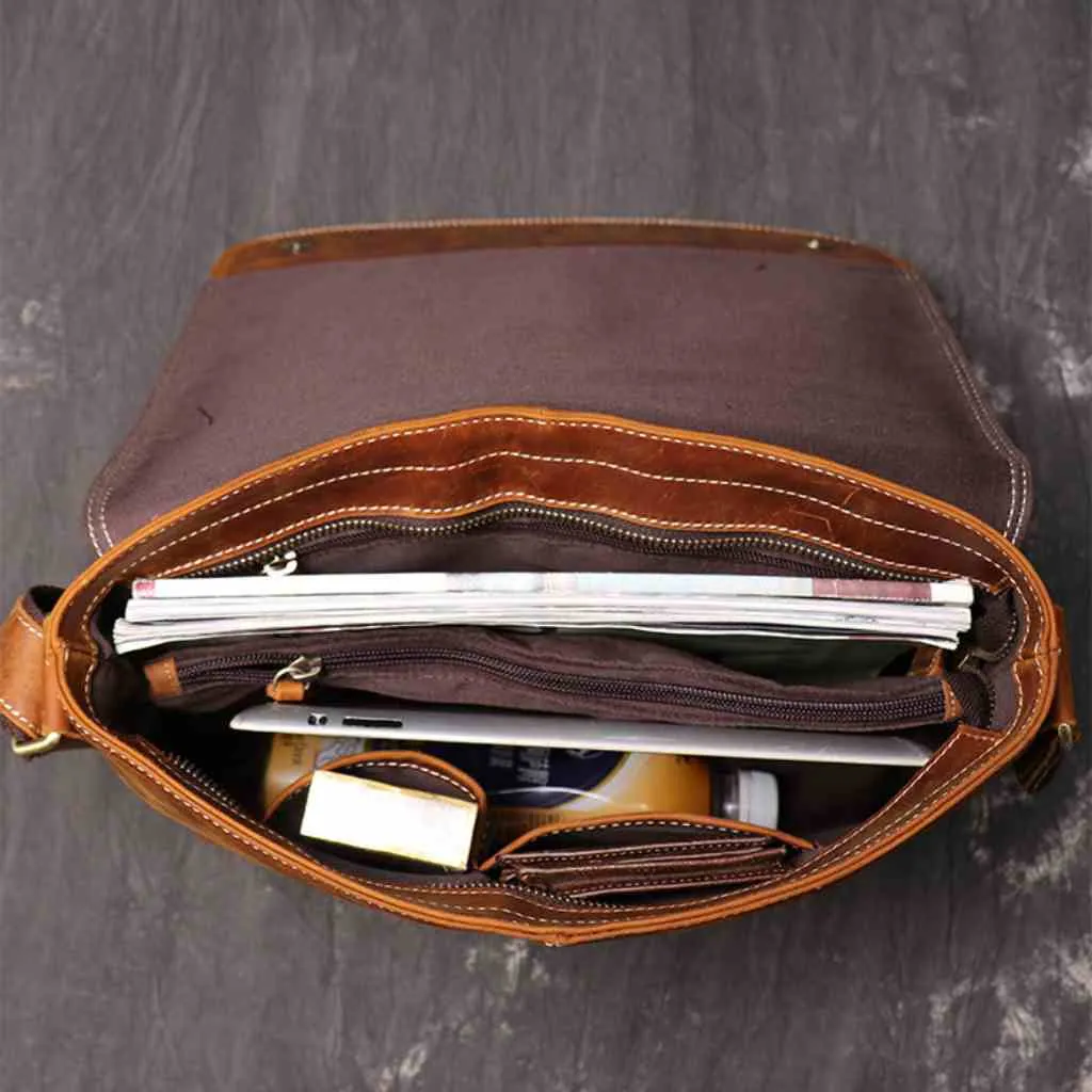 Laptop Messenger Bag Vintage Leather