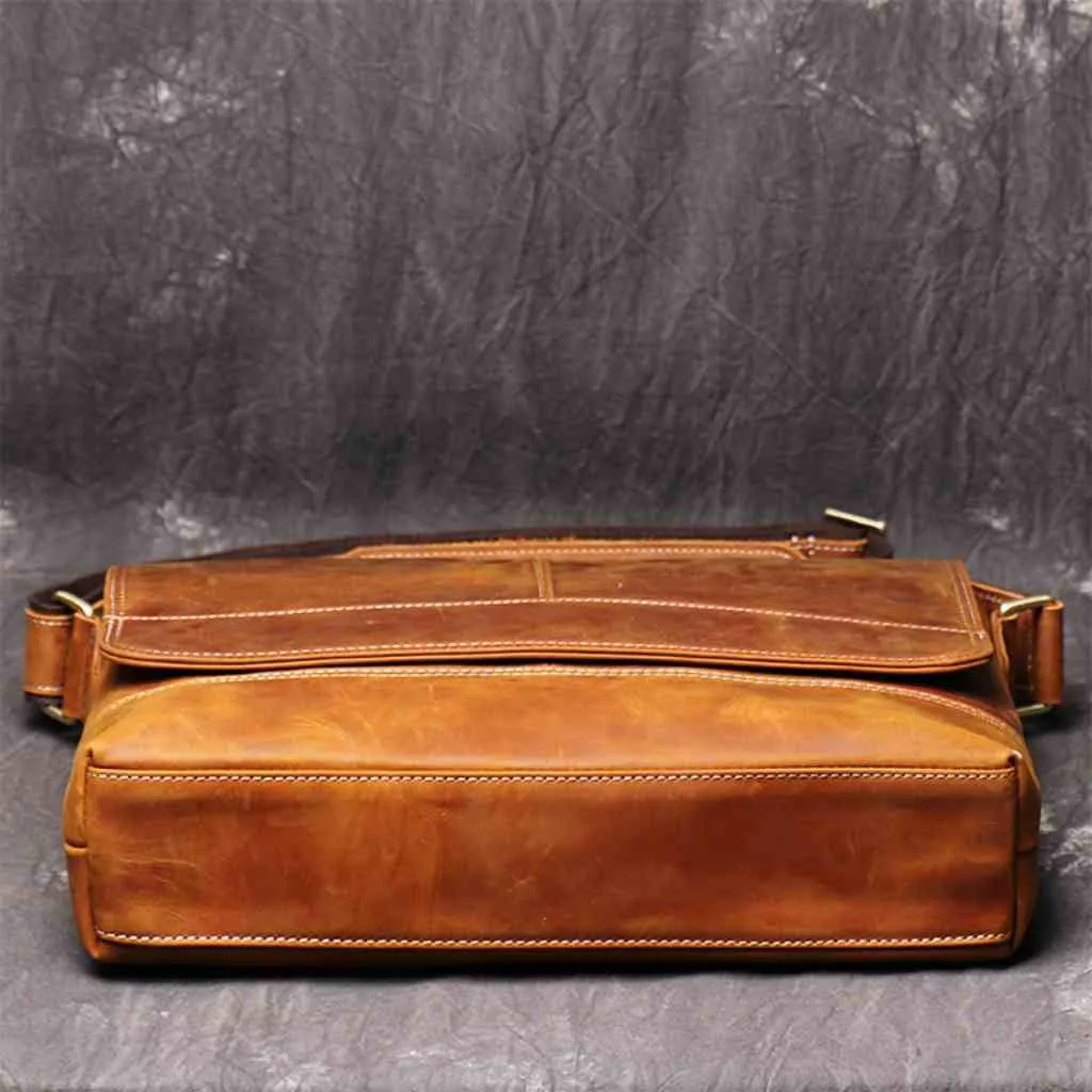 Laptop Messenger Bag Vintage Leather
