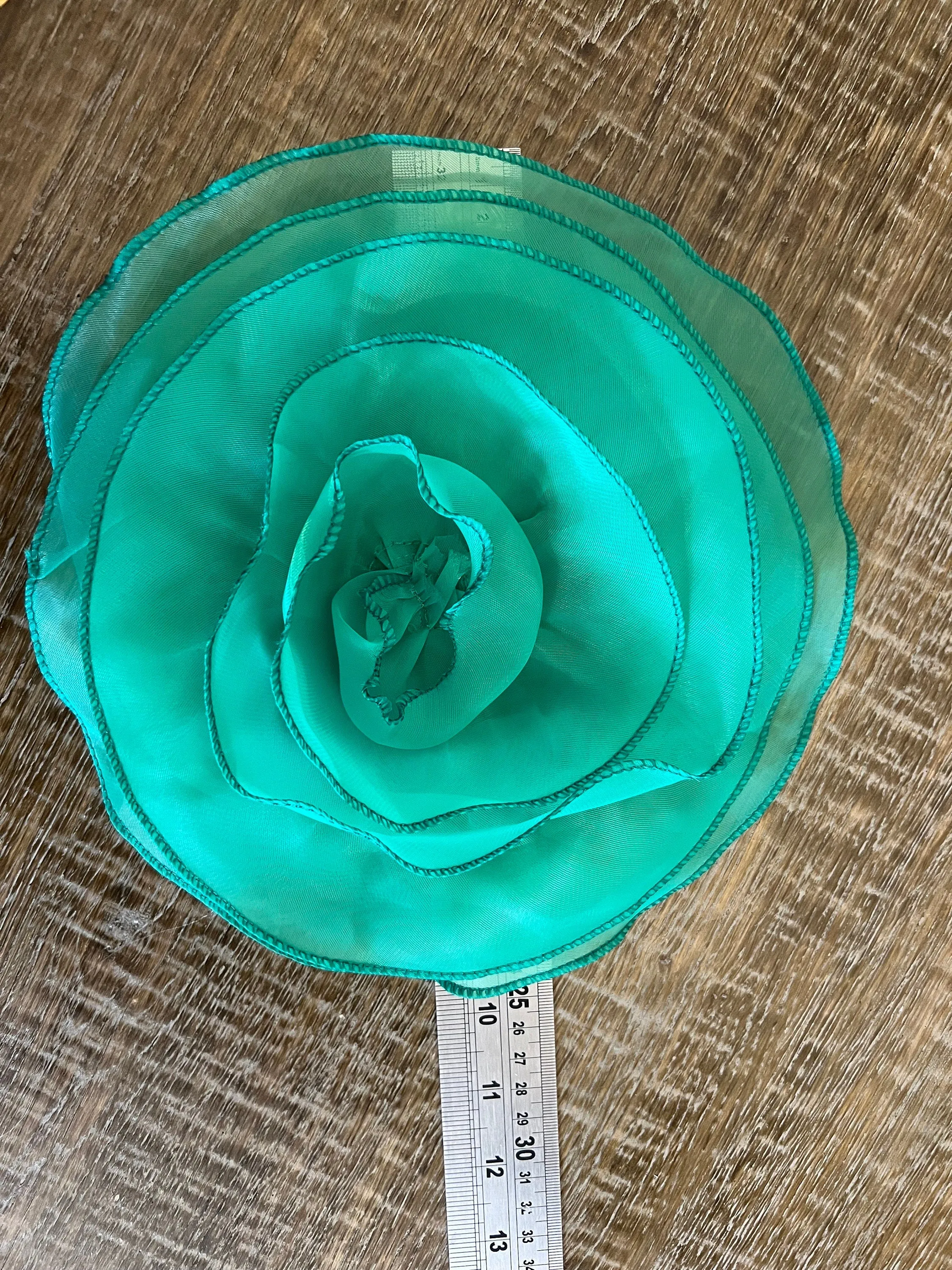 Large 3D Corsage Flower, Green, 10” Wide, Pin on Corsage, Bridal, Clothing, Dress, Hat, Accessory, FAN Design