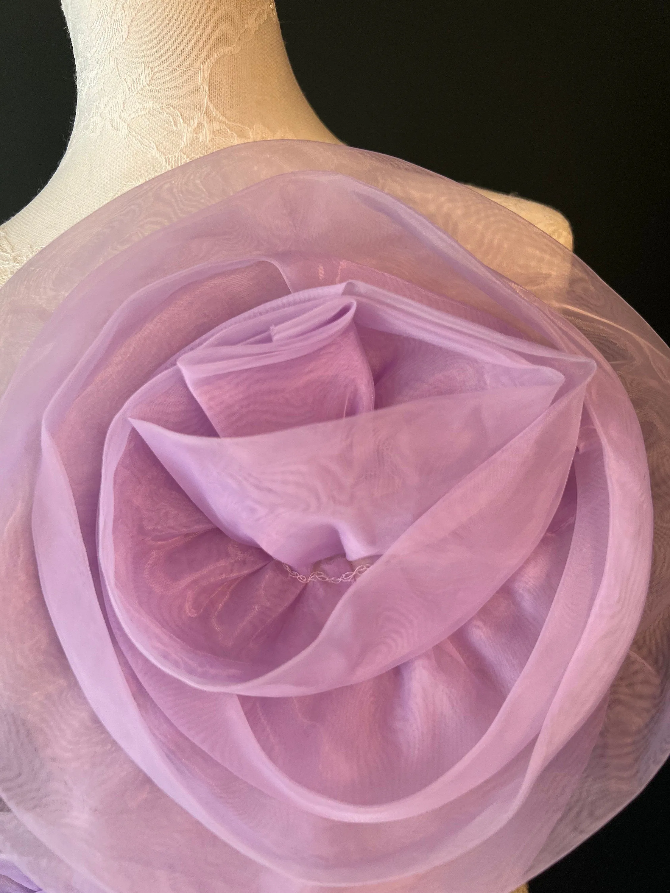 Large 3D Corsage Flower, Lilac, 11” Wide, Pin on Corsage, Bridal, Clothing, Dress, Hat, Accessory, FAN Design