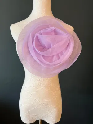 Large 3D Corsage Flower, Lilac, 11” Wide, Pin on Corsage, Bridal, Clothing, Dress, Hat, Accessory, FAN Design