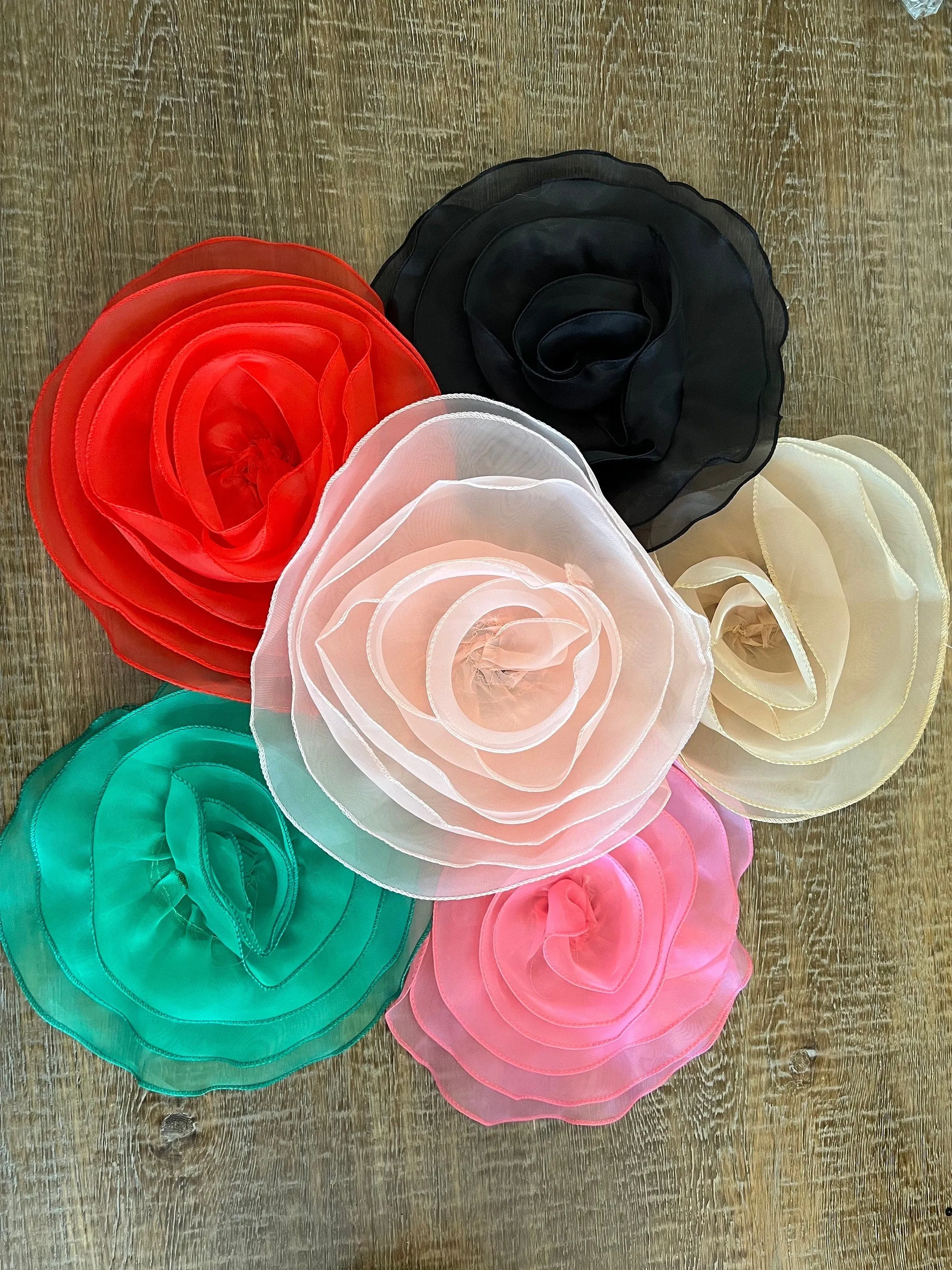 Large 3D Corsage Flower, Peach, 10” Wide, Pin on Corsage, Bridal, Clothing, Dress, Hat, Accessory, FAN Design