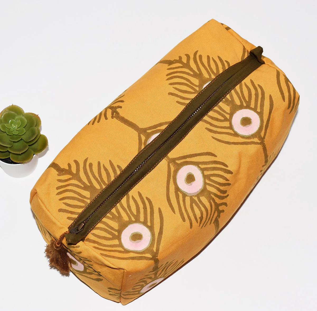 Large Canvas Waterproof Toiletry Bag | Plumes Amber