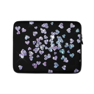 Large Holographic Heart Glitter Effect Laptop Sleeve