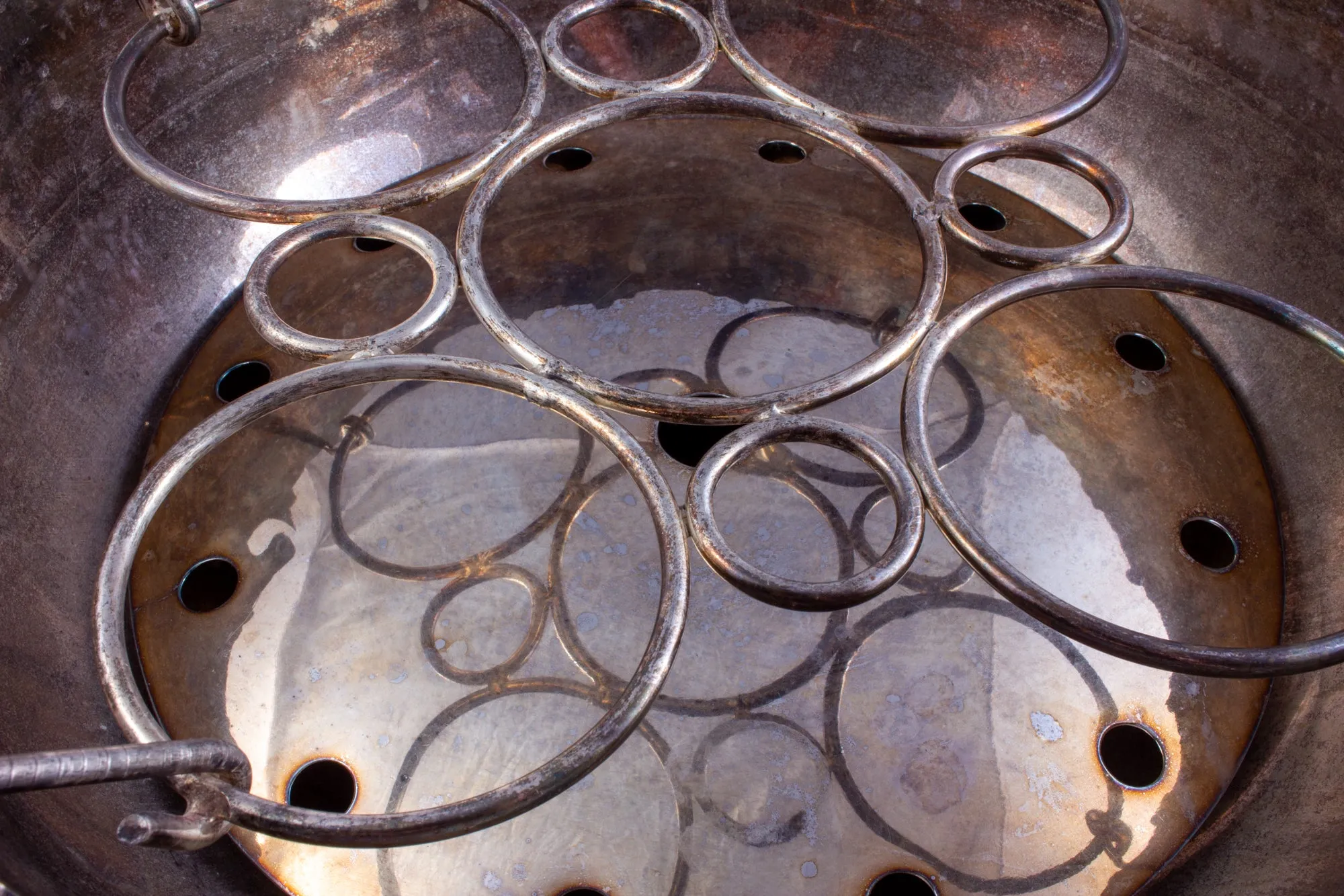 Large Silver-Plate Punch Bowl with Insert & Grape Decoration