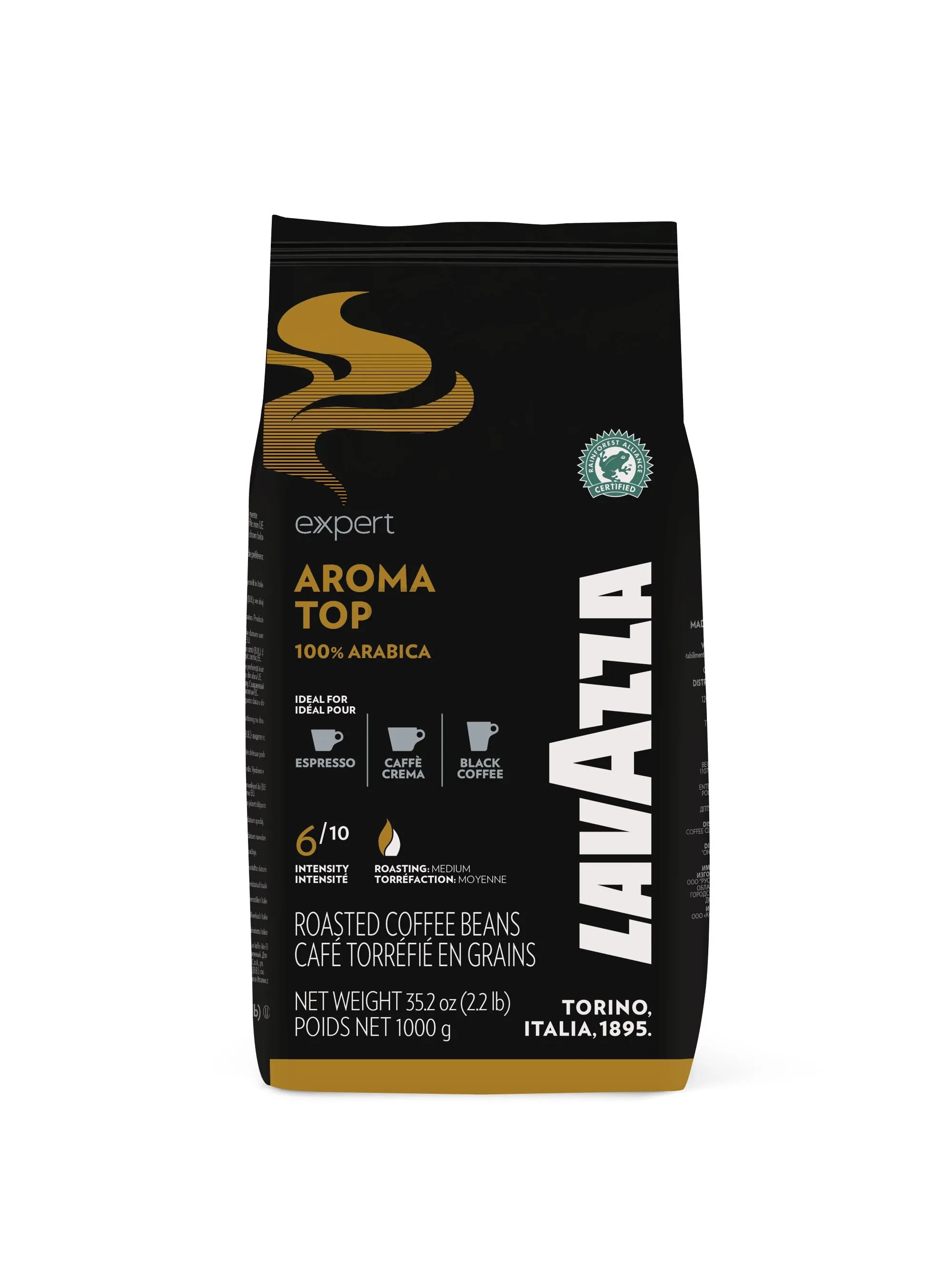 Lavazza Aroma Top 2kg Coffee Beans (2 Packs of 1Kg)