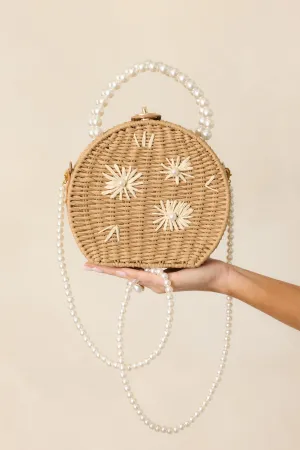 Let's Get Started Tan Rattan Handbag