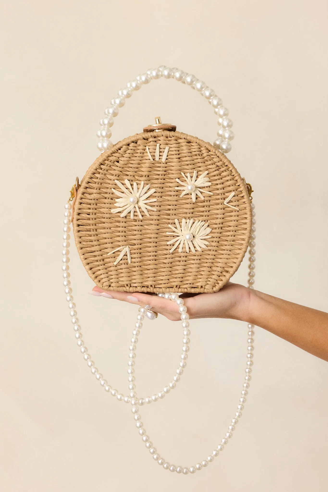 Let's Get Started Tan Rattan Handbag