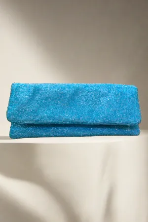 Long Beaded Clutch in Turquoise