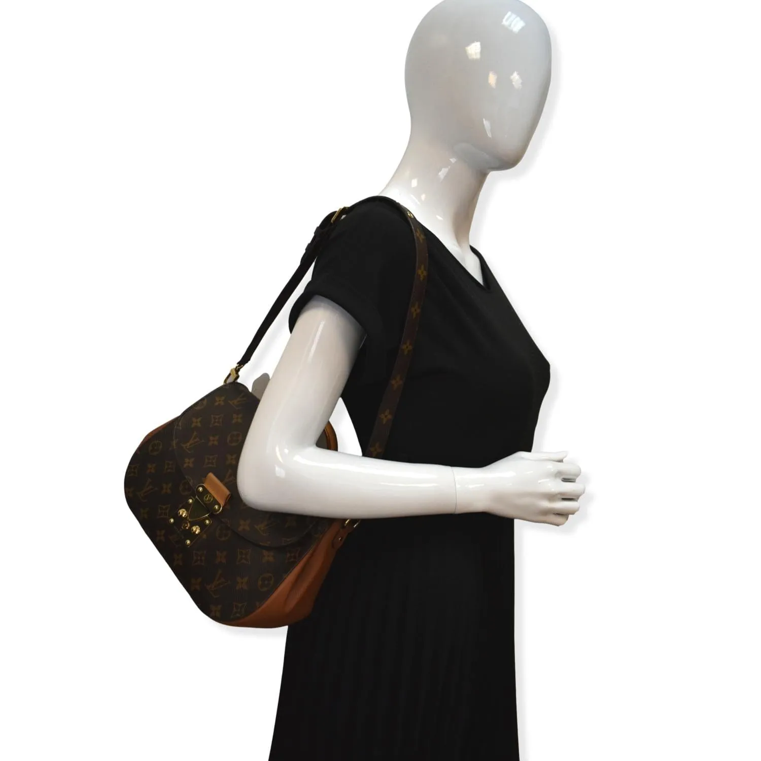 LOUIS VUITTON Eden MM Monogram Canvas Shoulder Bag Brown