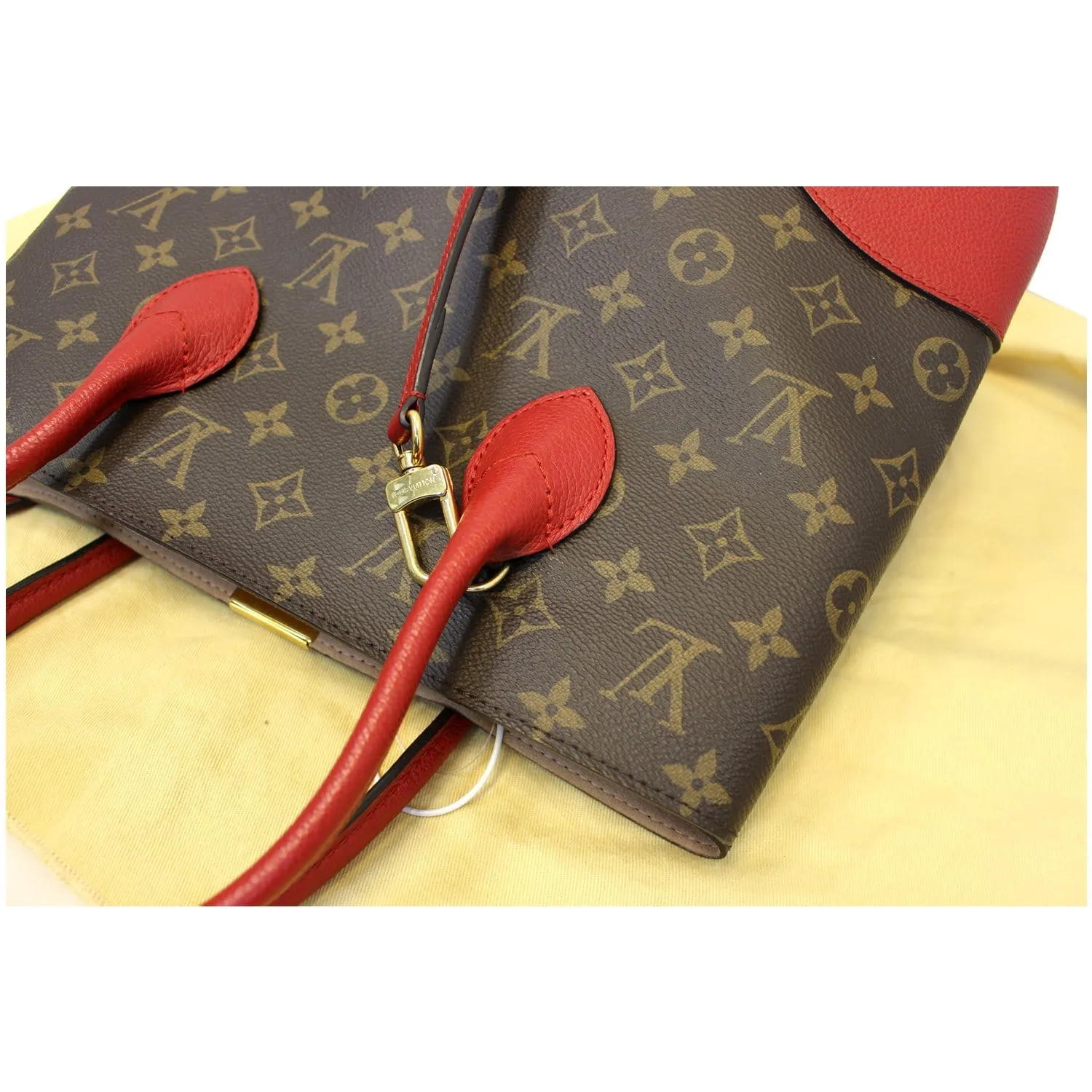 LOUIS VUITTON Flandrin Monogram Canvas Tote Shoulder Bag Cherry