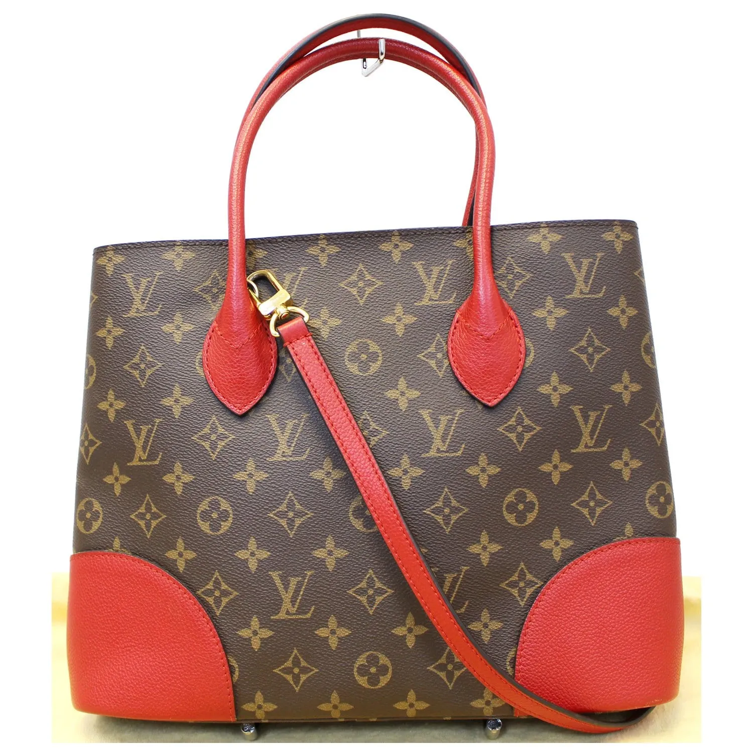 LOUIS VUITTON Flandrin Monogram Canvas Tote Shoulder Bag Cherry