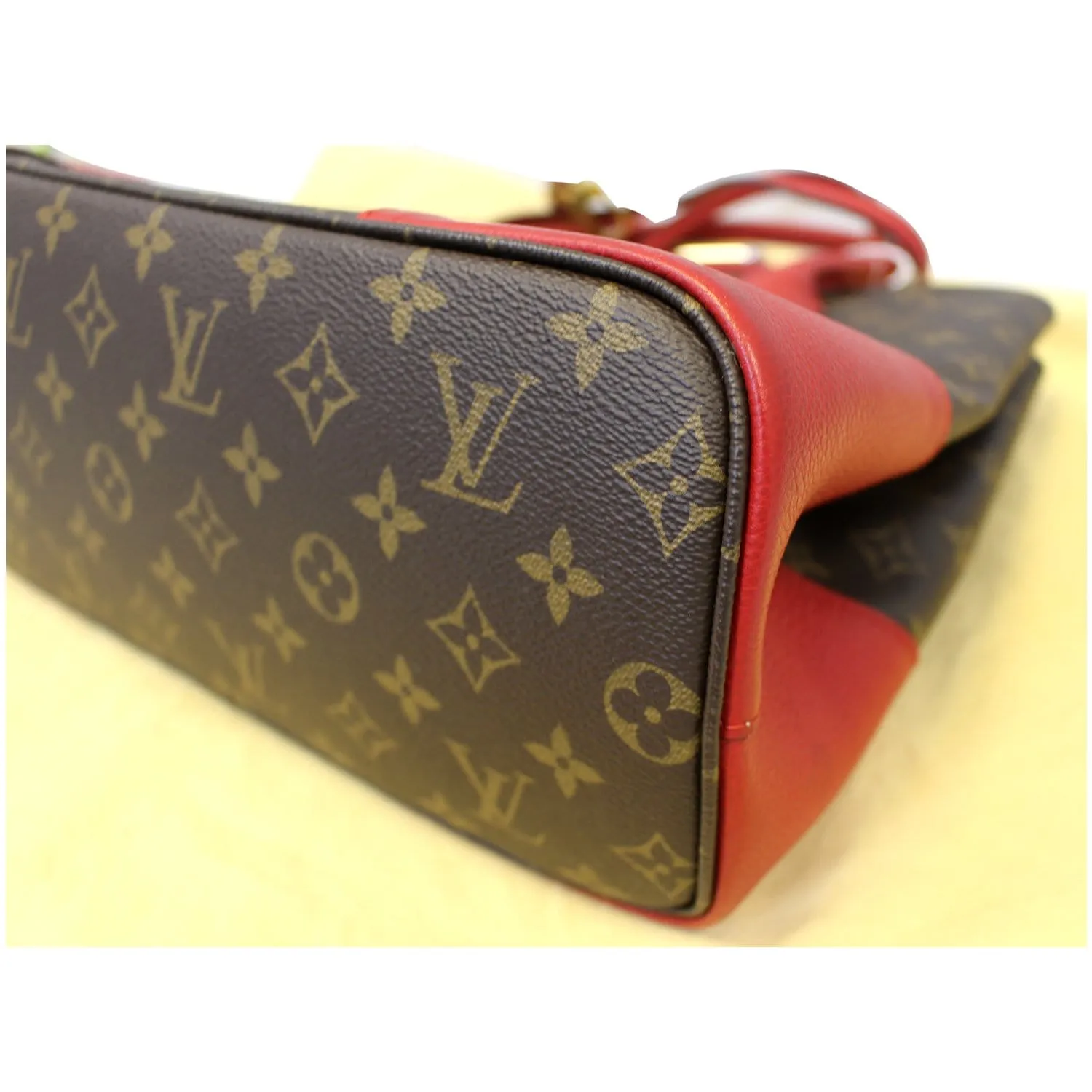 LOUIS VUITTON Flandrin Monogram Canvas Tote Shoulder Bag Cherry
