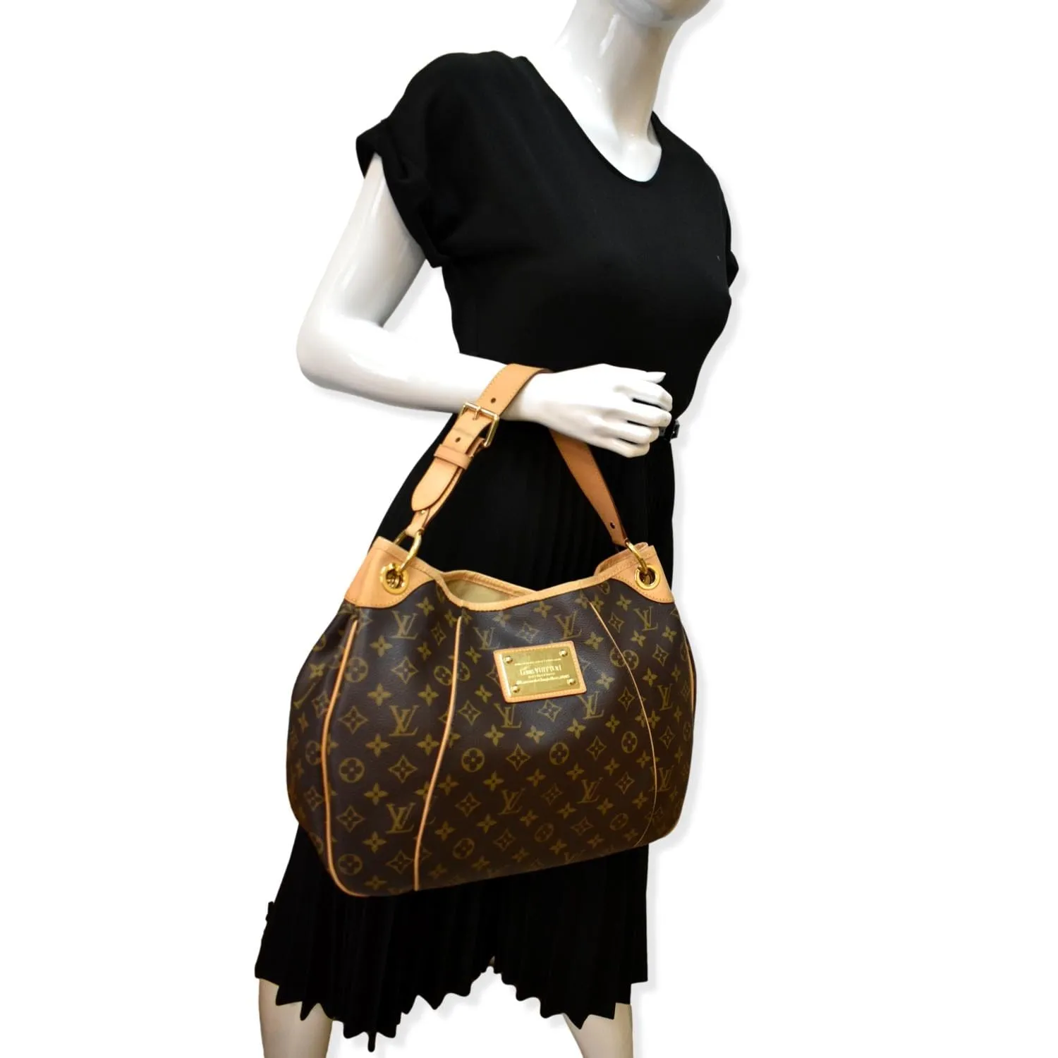LOUIS VUITTON Galliera PM Monogram Canvas Shoulder Bag Brown