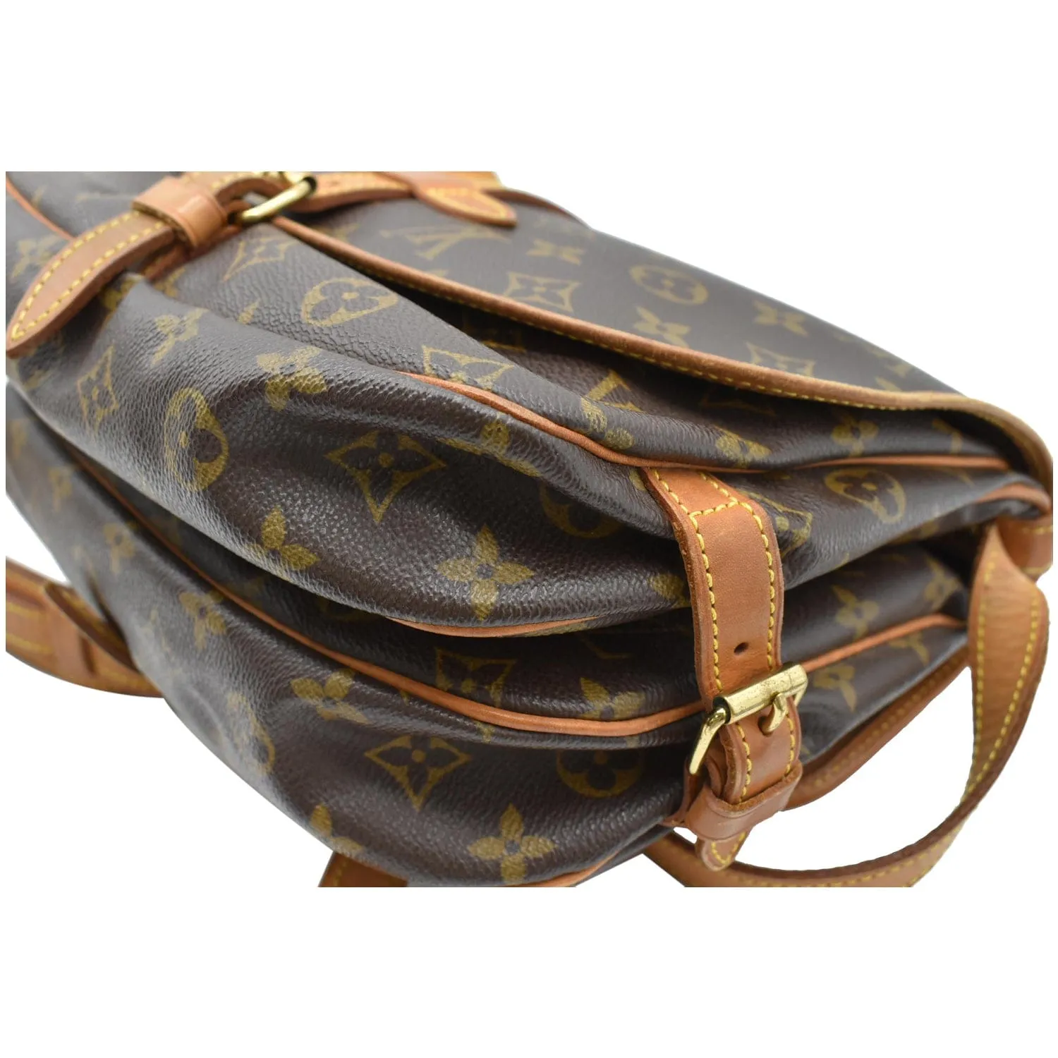 LOUIS VUITTON Saumur 30 Monogram Canvas Shoulder Bag Brown