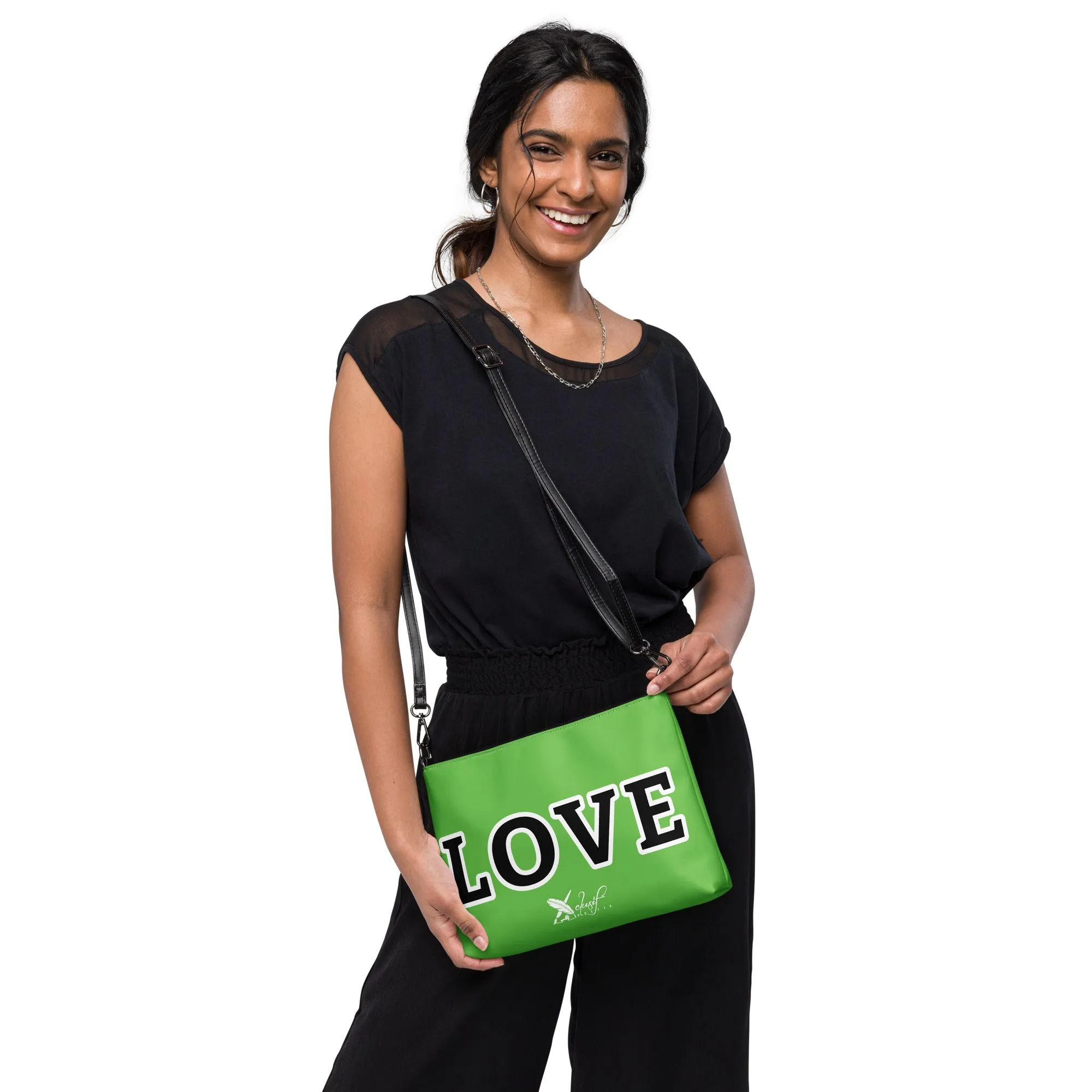 LOVE BY XCLUSIF POETIX GREEN & BLACK Crossbody bag