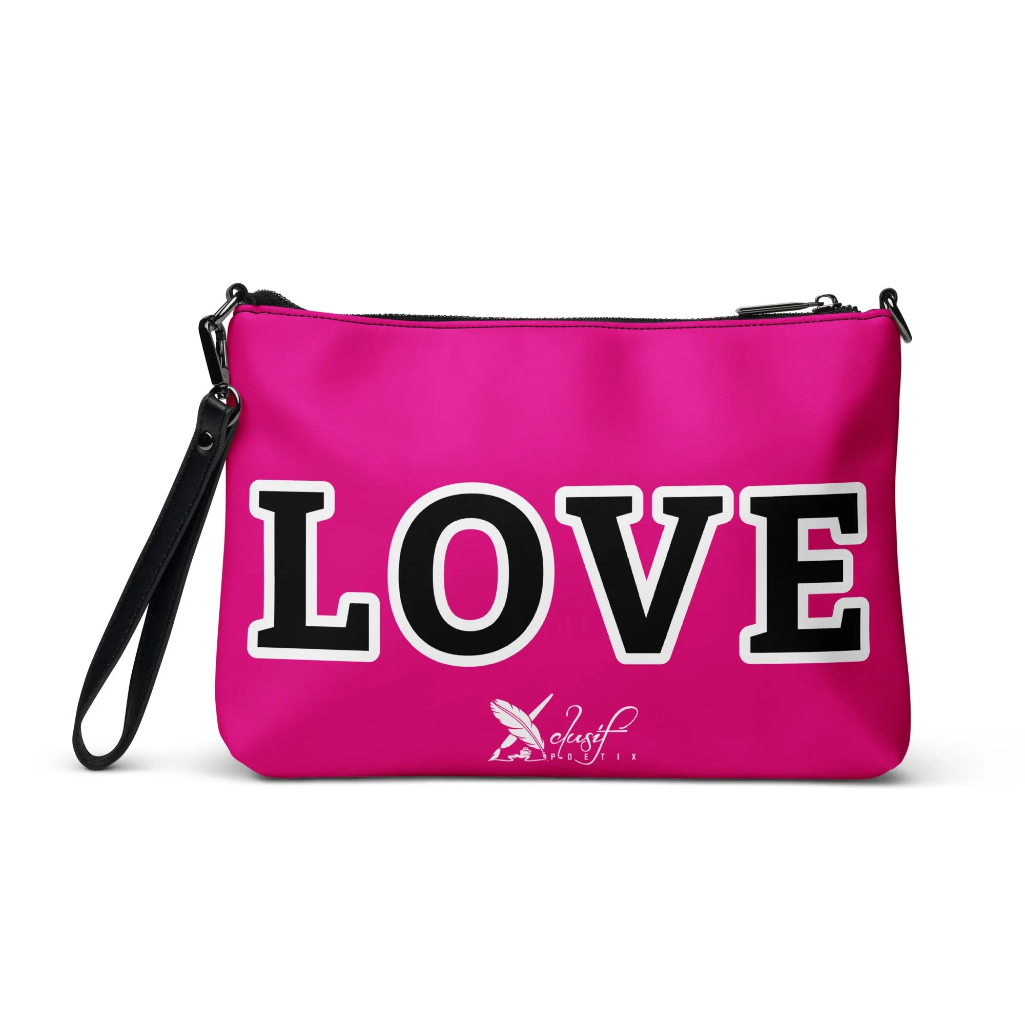 LOVE BY XCLUSIF POETIX HOT PINK & BLACK Crossbody bag