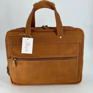 Luxorro Camel Leather Laptop Bag