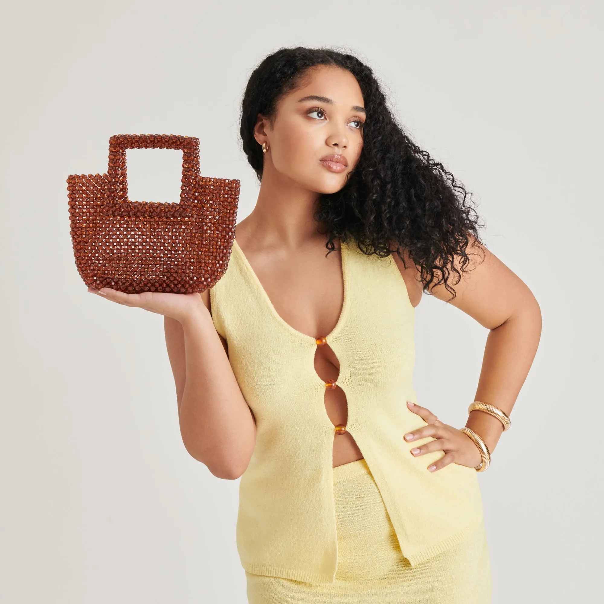 MAREL HANDBAG AMBER BEADED