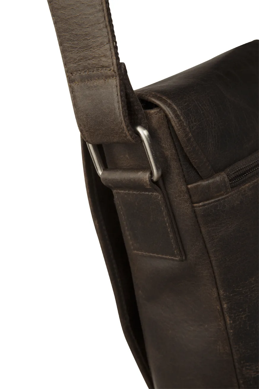 Marselisborg 14" Leather Laptop Messenger - Hunter Brown