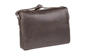 Marselisborg 14" Leather Laptop Messenger - Hunter Brown