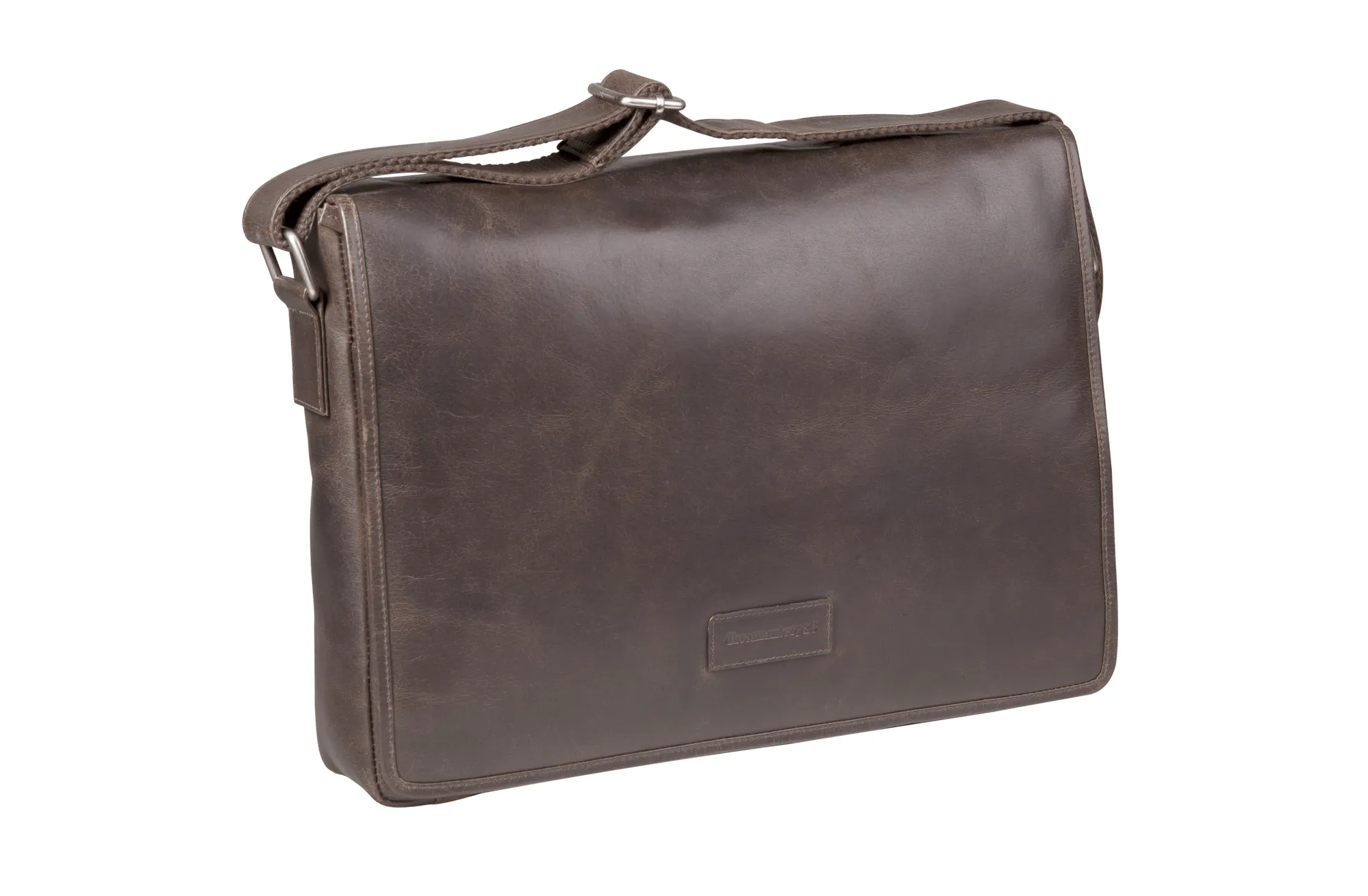 Marselisborg 14" Leather Laptop Messenger - Hunter Brown