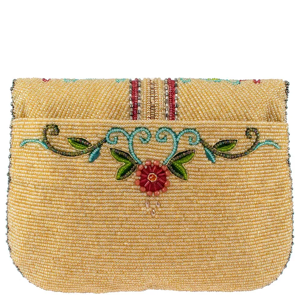 Mary Frances Charmed Beaded Butterfly Floral Crossbody Clutch Handbag Multi New