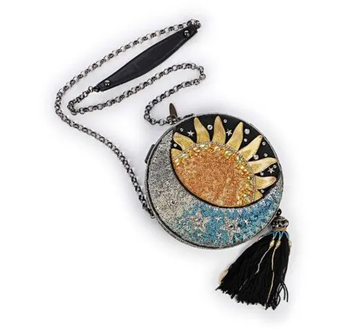Mary Frances Day Night Sun Moon Galaxy Black Gold Special Beaded Bag Handbag NEW