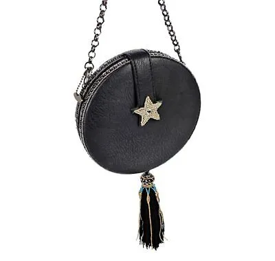 Mary Frances Day Night Sun Moon Galaxy Black Gold Special Beaded Bag Handbag NEW