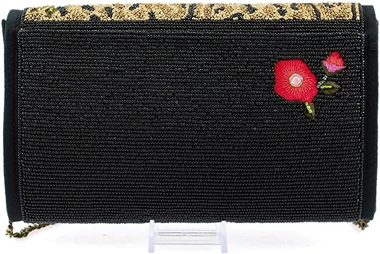 Mary Frances Gone Wild Animal Floral Black Special Crossbody Bag Red Handbag New
