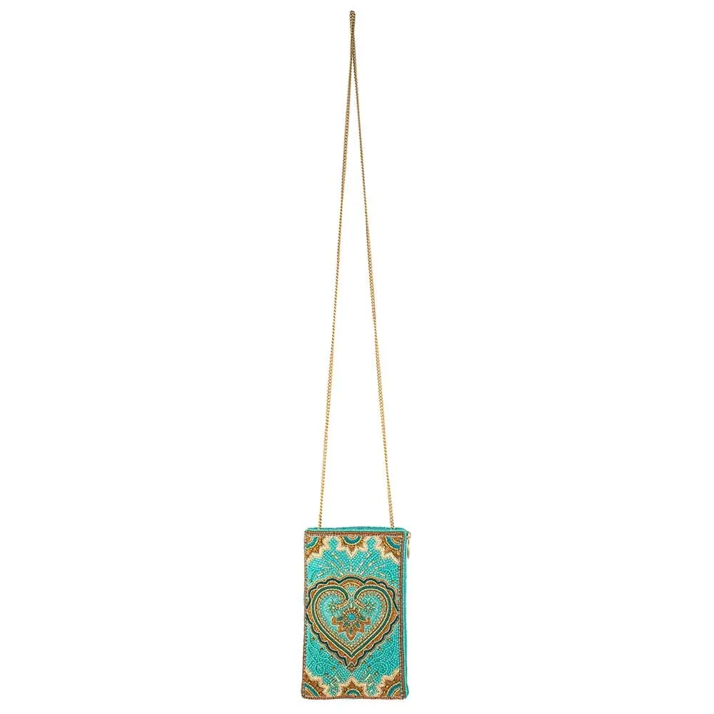 Mary Frances Moroccan Days Purse Crossbody Phone Bag Handbag Aqua Blue Multi NEW