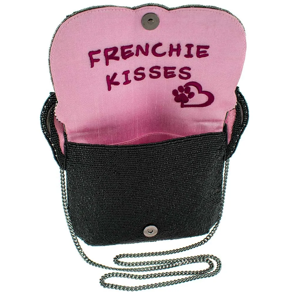 Mary Frances Throw Me a Bone Beaded French Bulldog Crossbody Handbag Multi New