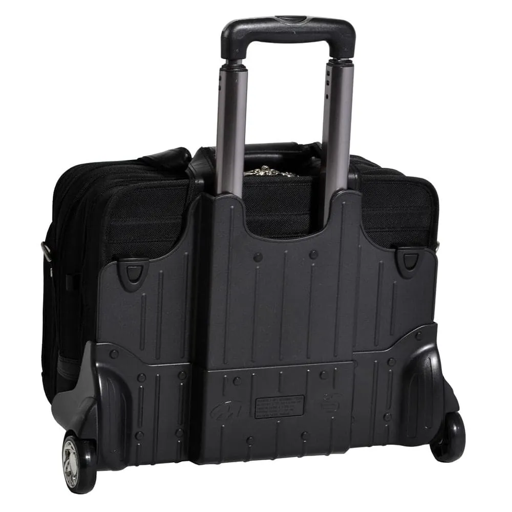 McKlein USA Roosevelt 17" Nylon Patented Detachable -Wheeled Laptop Briefcase with Removable Sleeve