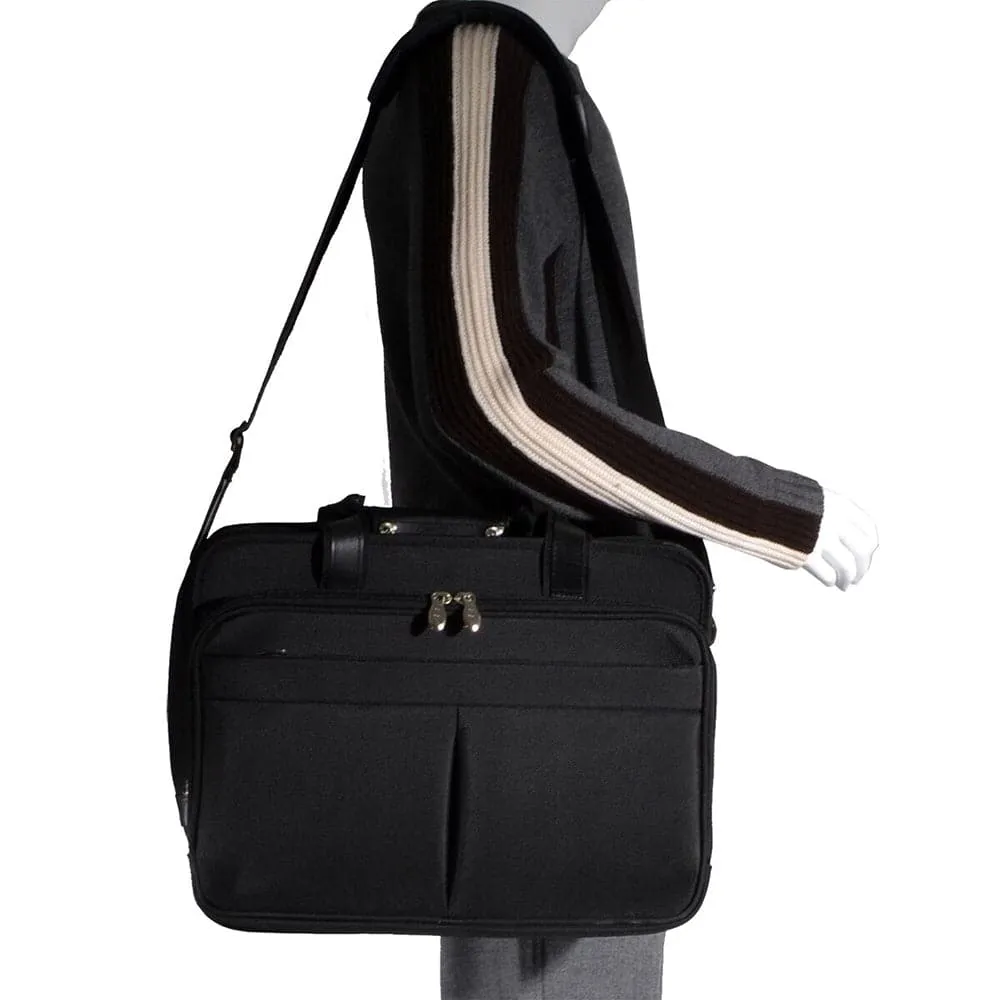 McKlein USA Roosevelt 17" Nylon Patented Detachable -Wheeled Laptop Briefcase with Removable Sleeve