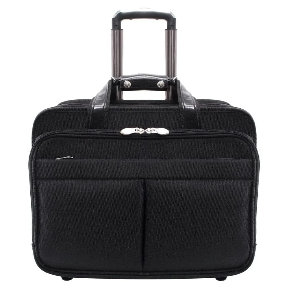 McKlein USA Roosevelt 17" Nylon Patented Detachable -Wheeled Laptop Briefcase with Removable Sleeve
