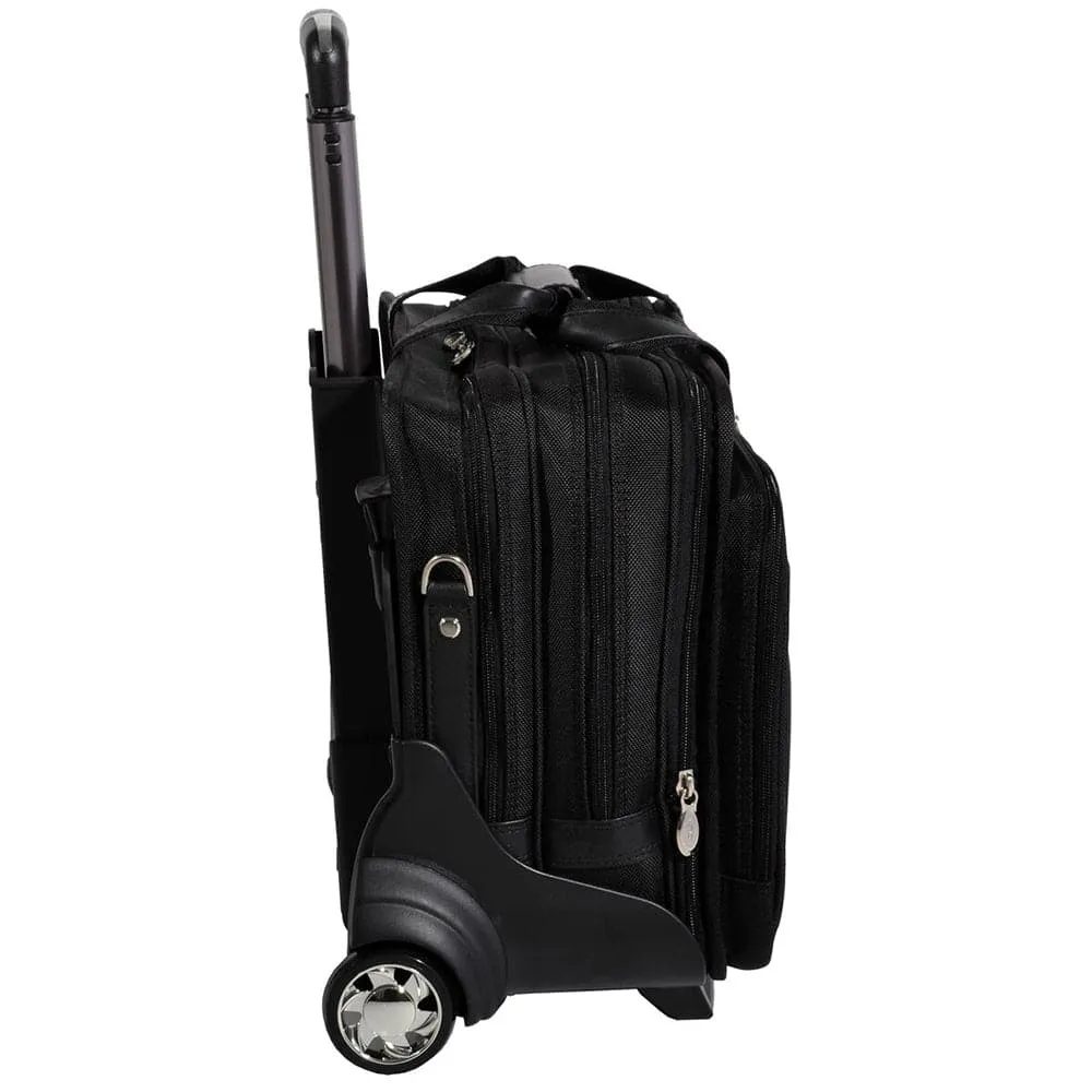 McKlein USA Roosevelt 17" Nylon Patented Detachable -Wheeled Laptop Briefcase with Removable Sleeve