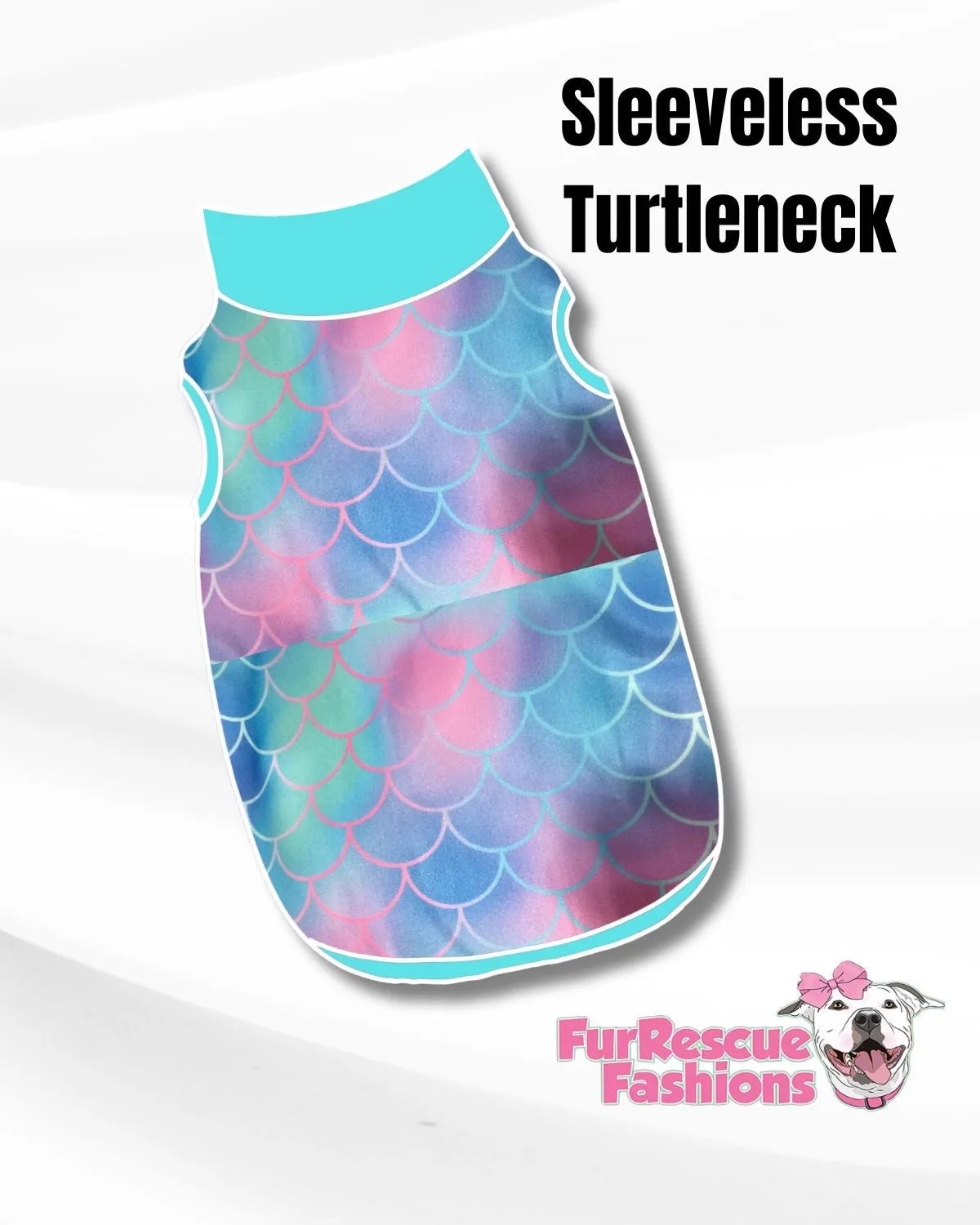 Mermaid Scales Dog Pajama with Aqua Neck & Trim/Sleeves