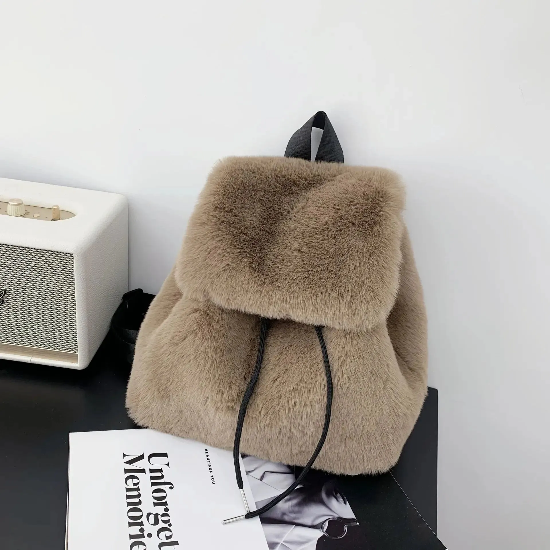 Mina Faux Fur Mini Backpacks