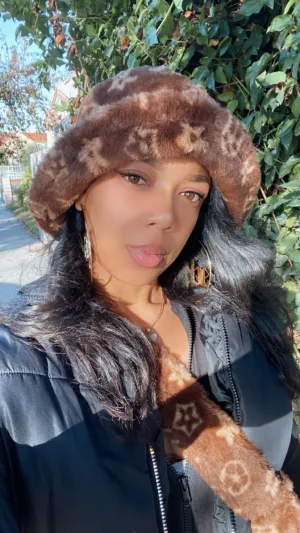 Monogram Fur Bucket Hat