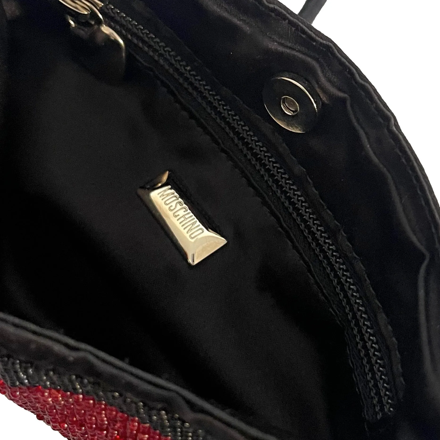 Moschino Black Heart Beaded Bag