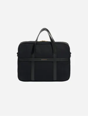Natural Cotton Canvas Laptop Bag | Night Black