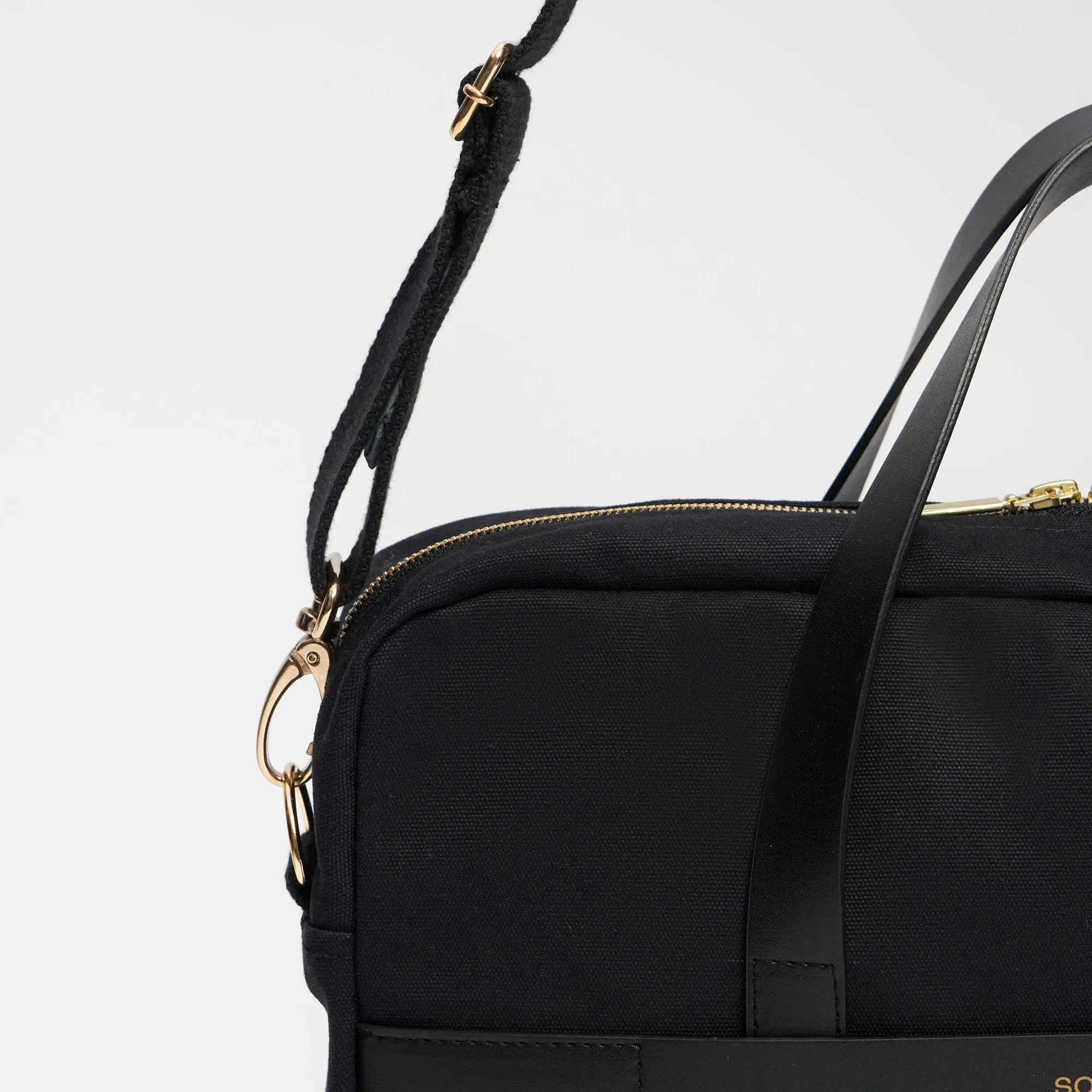Natural Cotton Canvas Laptop Bag | Night Black