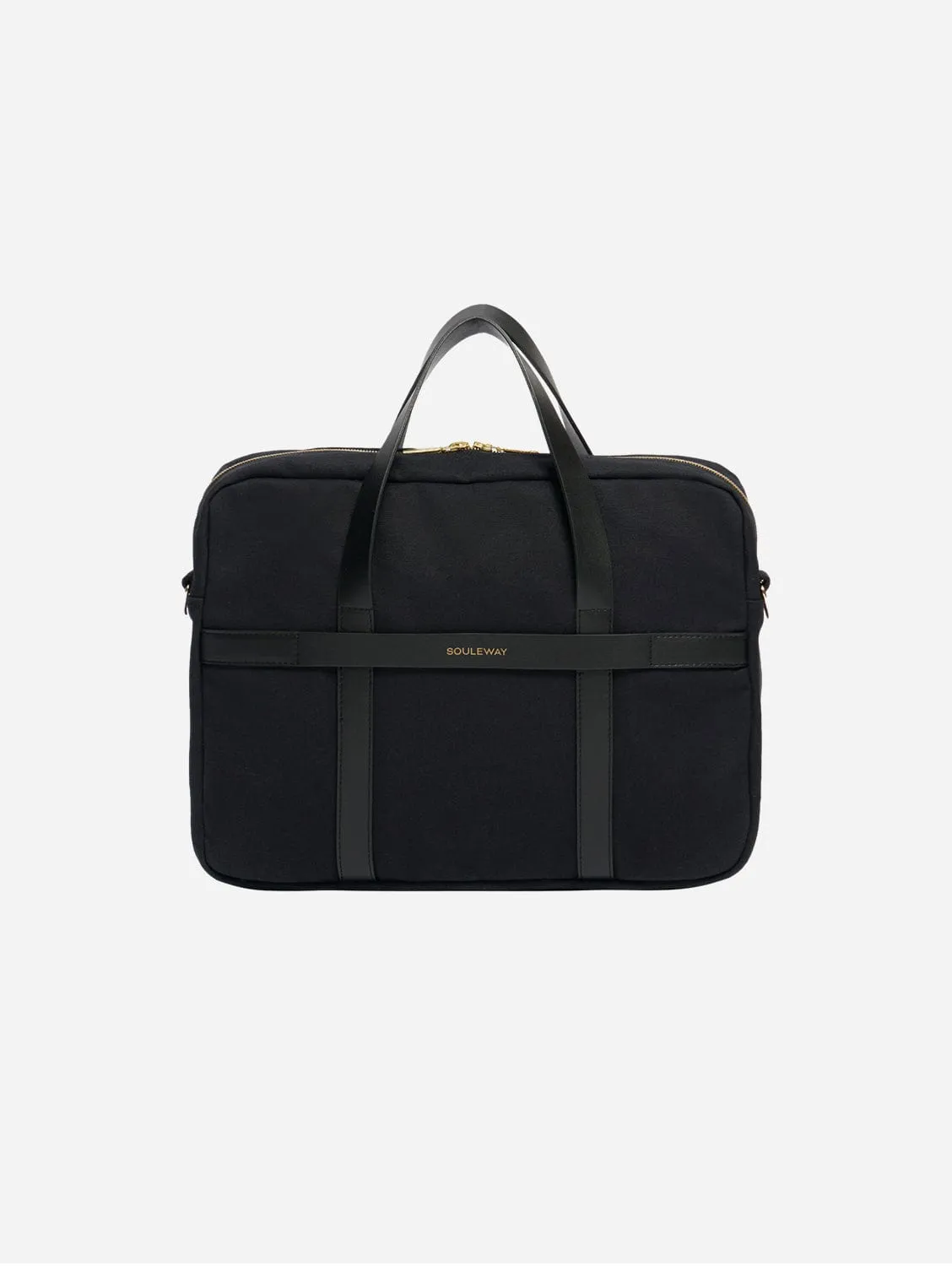 Natural Cotton Canvas Laptop Bag | Night Black