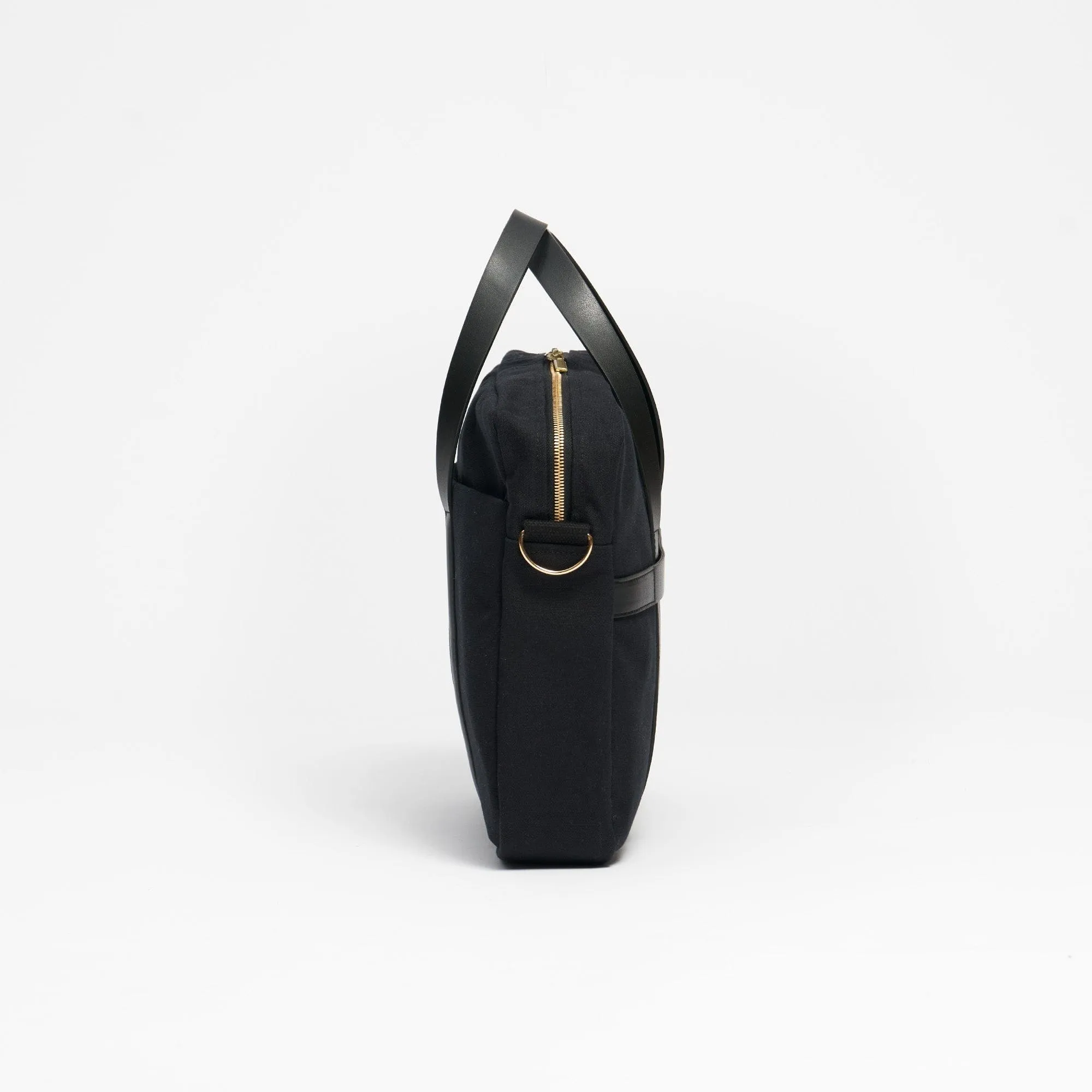 Natural Cotton Canvas Laptop Bag | Night Black